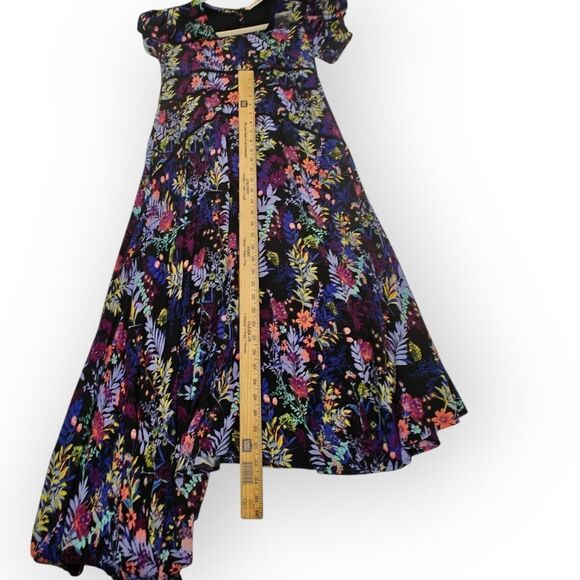 NWOT Soft Surroundings Black Blue Purple Asymmetrical Sundress with V-Neck Sz 4 - Picture 7 of 9